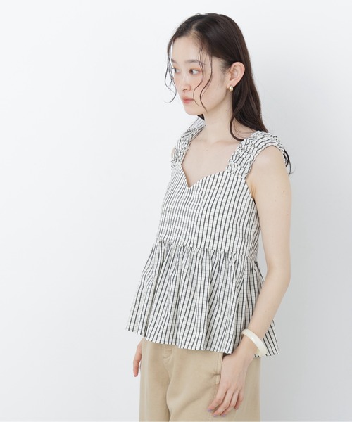 N.(N. Natural Beauty Basic)(エヌエヌナチュラルビューティーベーシック)の「【セットアップ可能】チェック SETUP ブラウス(シャツ/ブラウス・レディース・ホワイト系その他/ブラック系その他2・フリ-)」の8枚目の写真
