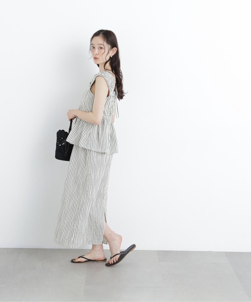 N.(N. Natural Beauty Basic)(エヌエヌナチュラルビューティーベーシック)の「【セットアップ可能】チェック SETUP ブラウス(シャツ/ブラウス・レディース・ホワイト系その他/ブラック系その他2・フリ-)」の12枚目の写真