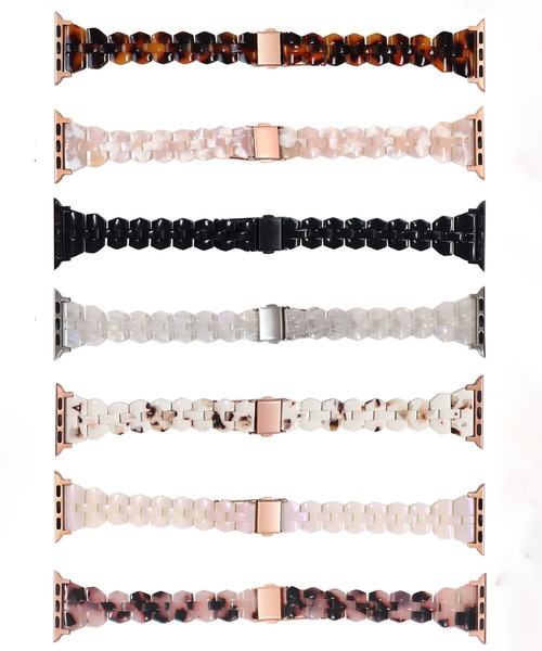 Urban Coral(アーバンコーラル)の「Apple Watchバンド マーブルキャンディー スリム / Urban Coral(デジタル腕時計・レディース・ホワイト系/ブラック系その他2/ピンク系その他/ブラウン系その他/ブラック/ホワイト系その他/ホワイト系その他3・40mm)」の15枚目の写真