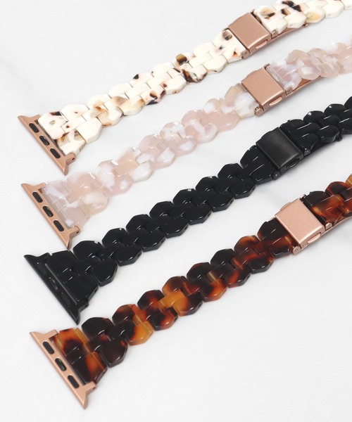 Urban Coral(アーバンコーラル)の「Apple Watchバンド マーブルキャンディー スリム / Urban Coral(デジタル腕時計・レディース・ホワイト系/ブラック系その他2/ピンク系その他/ブラウン系その他/ブラック/ホワイト系その他/ホワイト系その他3・40mm)」の12枚目の写真