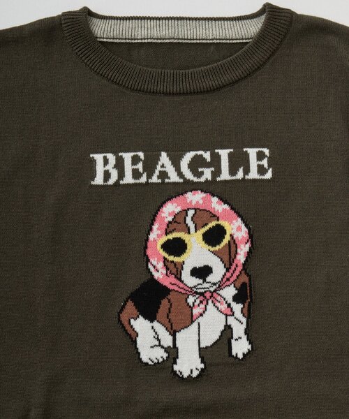 CIAOPANIC TYPY(チャオパニックティピー)の「【UNISEX】アニマル柄サマーニット袖切替し配色TEE(Tシャツ/カットソー・メンズ・ネイビー/チャコールグレー/ライトグレー/グリーン・MEDIUM/LARGE)」の6枚目の写真
