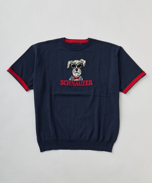 CIAOPANIC TYPY(チャオパニックティピー)の「【UNISEX】アニマル柄サマーニット袖切替し配色TEE(Tシャツ/カットソー・メンズ・ネイビー/チャコールグレー/ライトグレー/グリーン・MEDIUM/LARGE)」の9枚目の写真