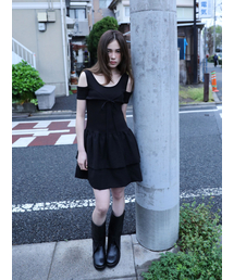 CANCAN PUMPKIN RIBBON DRESS(BLACK)