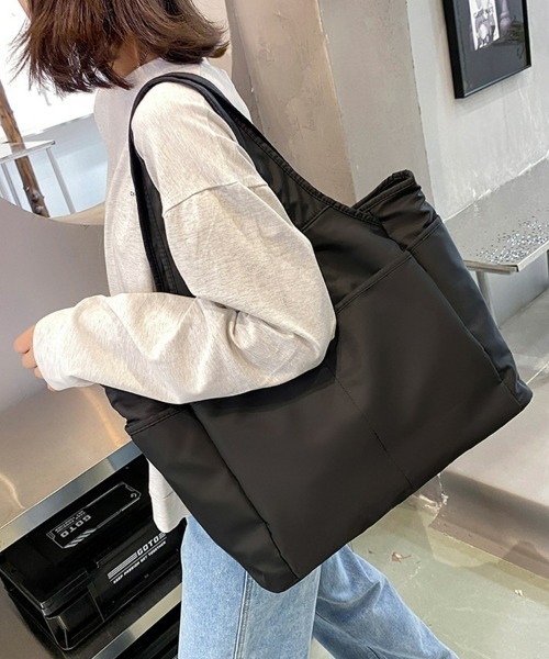 SEU(エスイーユー)の「軽量&撥水 多ポケットA4対応 ナイロントートバッグ(トートバッグ・レディース・ピンク/ブラック/ブルー/グレー/パープル/グリーン・フリー)」の18枚目の写真