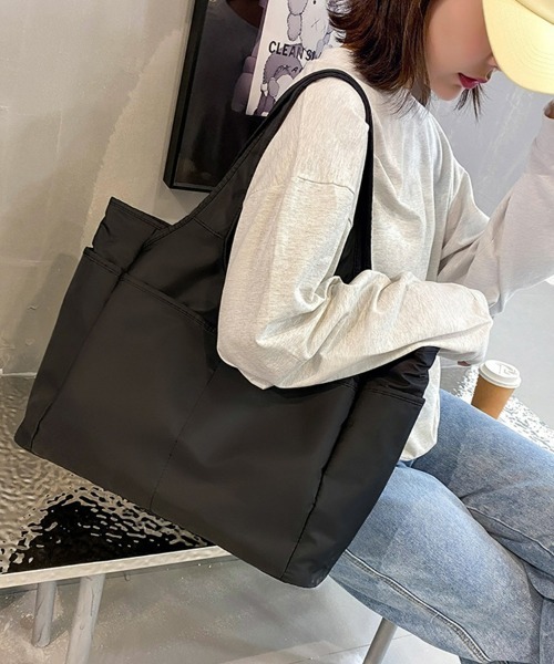 SEU(エスイーユー)の「軽量&撥水 多ポケットA4対応 ナイロントートバッグ(トートバッグ・レディース・ピンク/ブラック/ブルー/グレー/パープル/グリーン・フリー)」の19枚目の写真