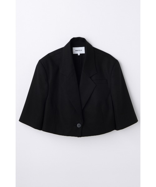 ENFOLD(エンフォルド)の「HALF-SLEEVES JACKET(テーラードジャケット・レディース・ブラック・38)」の1枚目の写真
