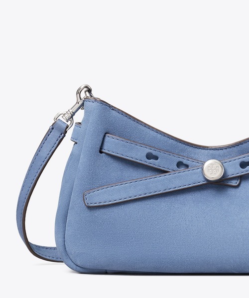 TORY BURCH(トリーバーチ)の「ロミー ヌバック ジップトップ クロスボディバッグ(ショルダーバッグ・レディース・ライトブルー・ONE SIZE)」の4枚目の写真