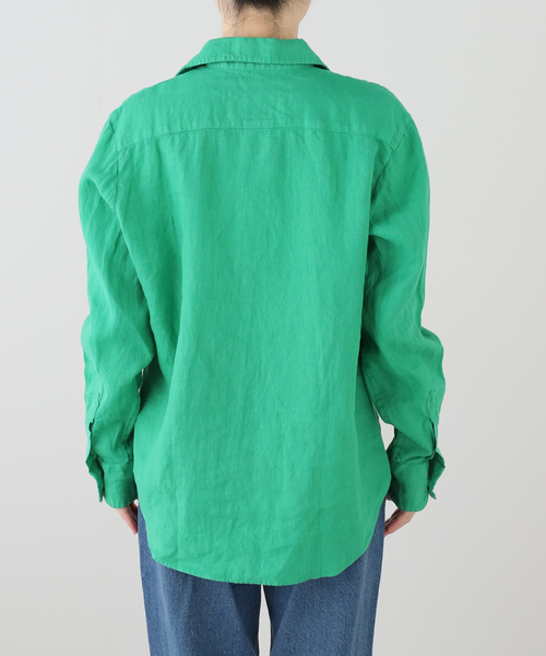 Frank&Eileen(フランクアンドアイリーン)の「Frank&Eileen/フランク&アイリーン WASHED LINEN シャツ(シャツ/ブラウス・レディース・グリーン・X-SMALL)」の3枚目の写真