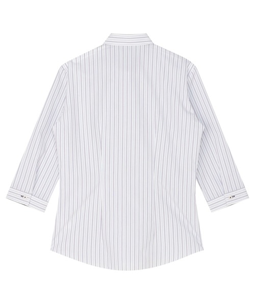 TOKYO SHIRTS(トウキョウシャツ)の「【透け防止】 形態安定ノンアイロン ワイド 7分袖ビジネスワイシャツ(ビジネスシャツ・レディース・パープル・XL/M/XS/S/L/LL)」の2枚目の写真