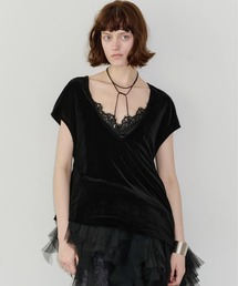 LA BELLE ETUDE | 2wayシアーベロアアシンメトリーTOPS(Tシャツ/カットソー)