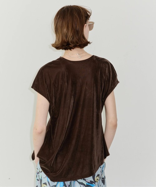 LA BELLE ETUDE（ラベルエチュード）の「2wayシアーベロアアシンメトリーTOPS（Tシャツ/カットソー・レディース・ブラウン/ブラック・FREE）」の13枚目の写真