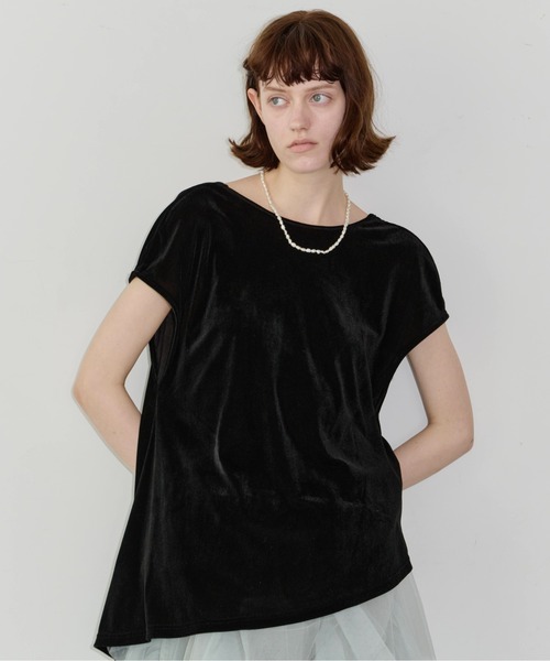 LA BELLE ETUDE（ラベルエチュード）の「2wayシアーベロアアシンメトリーTOPS（Tシャツ/カットソー・レディース・ブラウン/ブラック・FREE）」の18枚目の写真