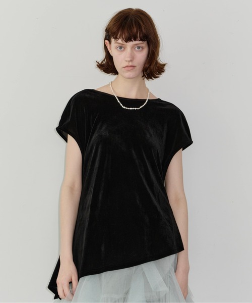 LA BELLE ETUDE（ラベルエチュード）の「2wayシアーベロアアシンメトリーTOPS（Tシャツ/カットソー・レディース・ブラウン/ブラック・FREE）」の17枚目の写真