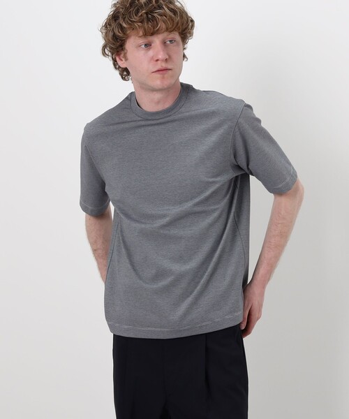 TOMORROWLAND （トゥモローランド）の「【接触冷感・吸水速乾】コットンポリエステルポンチ クルーネックTシャツ（Tシャツ/カットソー・メンズ・ブラック/ベージュ/ホワイト/ブルー系その他2・S/M/L）」の14枚目の写真