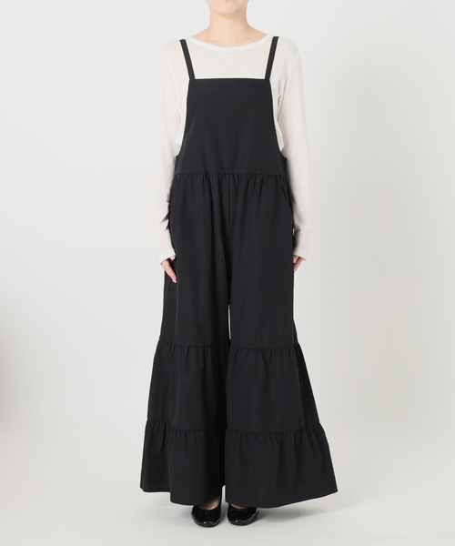 IENA（イエナ）の「《/手洗い可》ティアードサロペット（サロペット/オーバーオール・レディース・ブラック・38/36）」の9枚目の写真