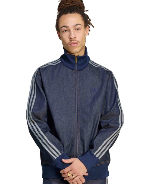 adidas(アディダス)の「adidas ADICOLOR RAW DENIM FIREBIRD TRACK TOP / アディダス アディカラー ロウ デニム ファイヤーバード トラックトップ(デニムジャケット・メンズ・ダークインディゴブルー・S/M/L/XL/XXL/3XL)」の2枚目の写真