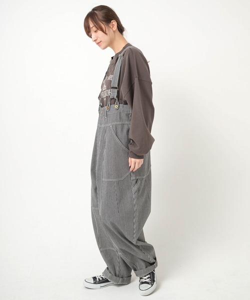 URCH RNA(アーチ アールエヌエー)の「O0761 フレンチワークのサスペンダーチョアパンツ(サロペット/オーバーオール・レディース・ホワイト×ブラック・FREE)」の4枚目の写真