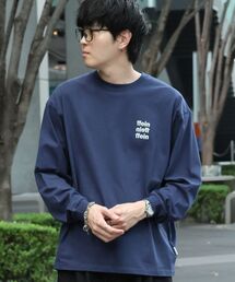 FFEIN | 【FFEIN】ワンポイント3段ロゴ刺繍ロンT / ユニセックス ロンT 長袖 刺繍 クルーネック オーバーサイズ(Tシャツ/カットソー)