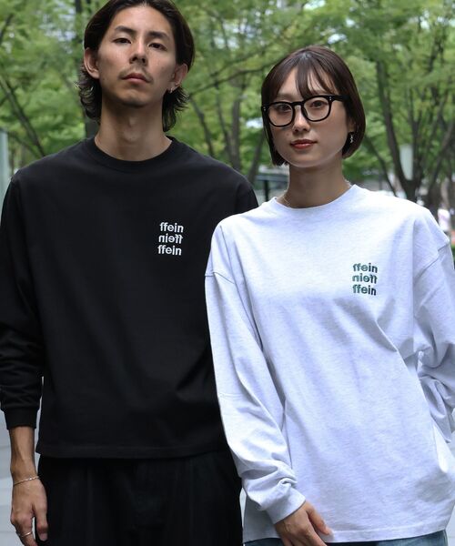 FFEIN(フェイン)の「【FFEIN】ワンポイント3段ロゴ刺繍ロンT / ユニセックス ロンT 長袖 刺繍 クルーネック オーバーサイズ(Tシャツ/カットソー・メンズ・ネイビー/アッシュグレー/ホワイト/ブラック・X-SMALL/SMALL/MEDIUM/LARGE)」の7枚目の写真