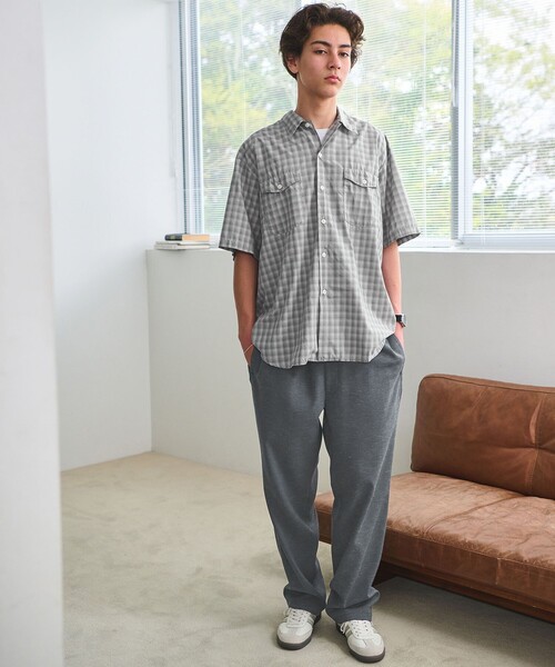 SMITH'S AMERICAN(スミスアメリカン)の「【別注】<SMITH’S AMERICAN>チェック柄 半袖 シャツ(シャツ/ブラウス・メンズ・グレー系/ネイビー・M/L)」の4枚目の写真