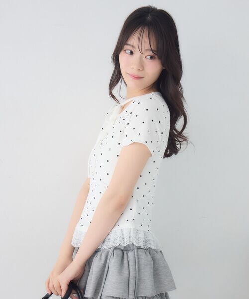 ems excite（エムズエキサイト）の「レース付ホルターショートCT（Tシャツ/カットソー・レディース・グレー系その他/ホワイト系その他/ピンク・FREE）」の5枚目の写真