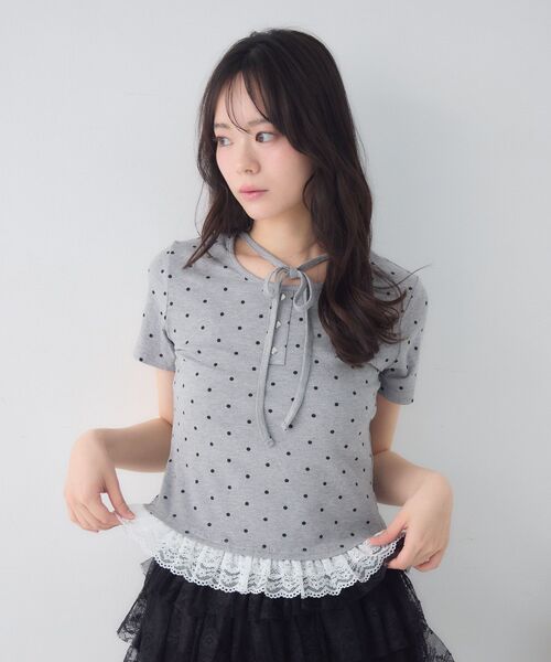 ems excite（エムズエキサイト）の「レース付ホルターショートCT（Tシャツ/カットソー・レディース・グレー系その他/ホワイト系その他/ピンク・FREE）」の17枚目の写真