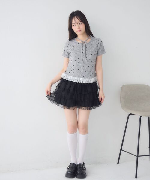 ems excite（エムズエキサイト）の「レース付ホルターショートCT（Tシャツ/カットソー・レディース・グレー系その他/ホワイト系その他/ピンク・FREE）」の18枚目の写真