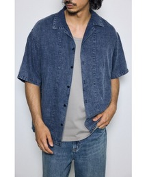 AZUL by moussy（アズールバイマウジー）の「ヴィンテージウォッシュ開襟シャツ（シャツ/ブラウス）」