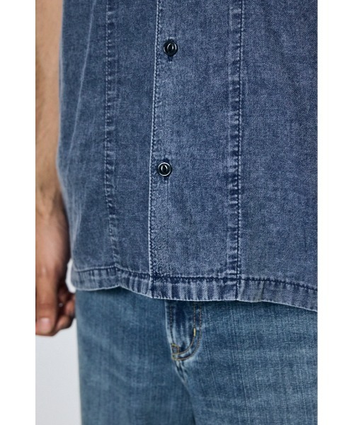 AZUL by moussy(アズールバイマウジー)の「ヴィンテージウォッシュ開襟シャツ(シャツ/ブラウス・メンズ・ブラック/ブルー・LARGE/MEDIUM)」の20枚目の写真