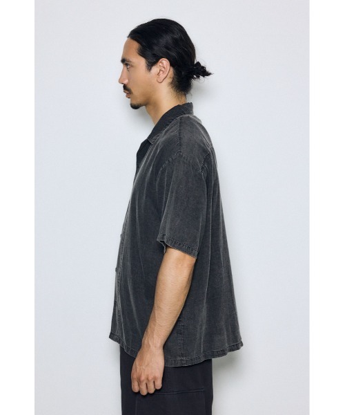 AZUL by moussy(アズールバイマウジー)の「ヴィンテージウォッシュ開襟シャツ(シャツ/ブラウス・メンズ・ブラック/ブルー・LARGE/MEDIUM)」の7枚目の写真