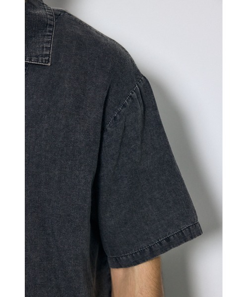 AZUL by moussy(アズールバイマウジー)の「ヴィンテージウォッシュ開襟シャツ(シャツ/ブラウス・メンズ・ブラック/ブルー・LARGE/MEDIUM)」の10枚目の写真