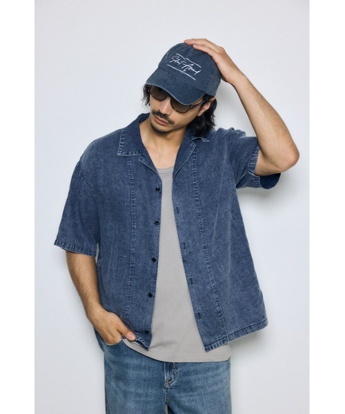 AZUL by moussy(アズールバイマウジー)の「ヴィンテージウォッシュ開襟シャツ(シャツ/ブラウス・メンズ・ブラック/ブルー・LARGE/MEDIUM)」の13枚目の写真