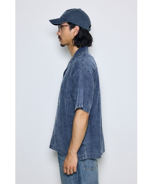 AZUL by moussy(アズールバイマウジー)の「ヴィンテージウォッシュ開襟シャツ(シャツ/ブラウス・メンズ・ブラック/ブルー・LARGE/MEDIUM)」の16枚目の写真
