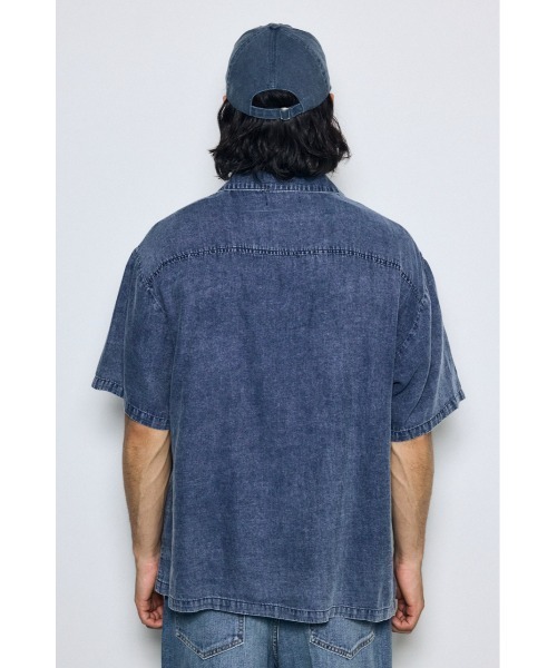 AZUL by moussy(アズールバイマウジー)の「ヴィンテージウォッシュ開襟シャツ(シャツ/ブラウス・メンズ・ブラック/ブルー・LARGE/MEDIUM)」の17枚目の写真