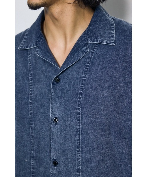 AZUL by moussy(アズールバイマウジー)の「ヴィンテージウォッシュ開襟シャツ(シャツ/ブラウス・メンズ・ブラック/ブルー・LARGE/MEDIUM)」の18枚目の写真