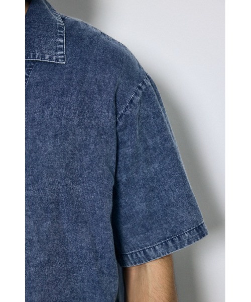 AZUL by moussy(アズールバイマウジー)の「ヴィンテージウォッシュ開襟シャツ(シャツ/ブラウス・メンズ・ブラック/ブルー・LARGE/MEDIUM)」の19枚目の写真