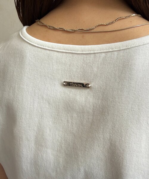 Thevon（ゼボン）の「ヘンリーネックチャーム付きコンパクトTシャツ（Tシャツ/カットソー・レディース・グレー/ブラック/オフホワイト・S/M）」の21枚目の写真