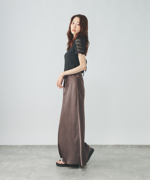 GLOBAL WORK(グローバルワーク)の「シャーリングレース半袖プルオーバー/901404(Tシャツ/カットソー・レディース・オフホワイト/ブラック/ライトブルー・MEDIUM/LARGE)」の9枚目の写真
