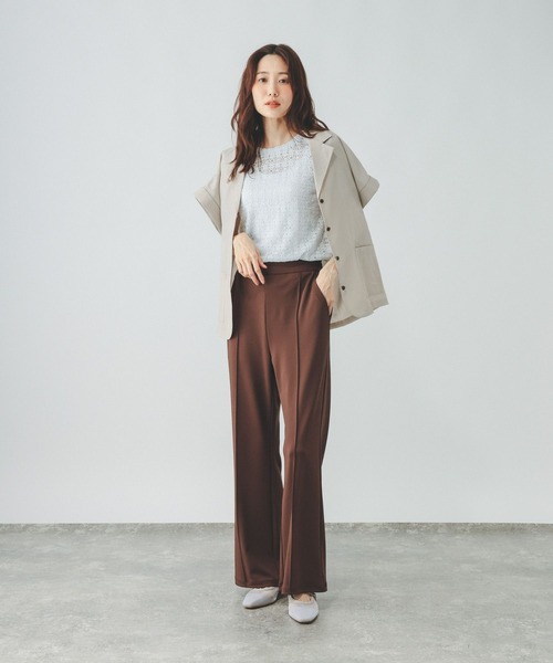 GLOBAL WORK(グローバルワーク)の「シャーリングレース半袖プルオーバー/901404(Tシャツ/カットソー・レディース・オフホワイト/ブラック/ライトブルー・MEDIUM/LARGE)」の13枚目の写真