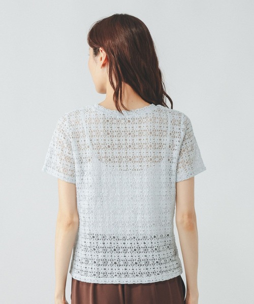 GLOBAL WORK(グローバルワーク)の「シャーリングレース半袖プルオーバー/901404(Tシャツ/カットソー・レディース・オフホワイト/ブラック/ライトブルー・MEDIUM/LARGE)」の19枚目の写真