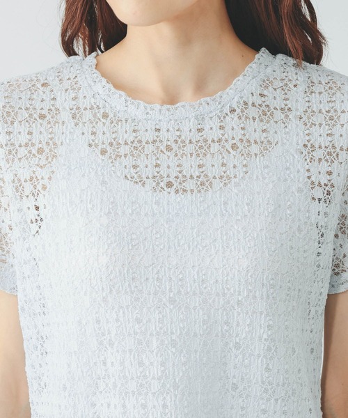 GLOBAL WORK(グローバルワーク)の「シャーリングレース半袖プルオーバー/901404(Tシャツ/カットソー・レディース・オフホワイト/ブラック/ライトブルー・MEDIUM/LARGE)」の20枚目の写真