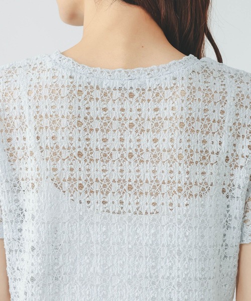 GLOBAL WORK(グローバルワーク)の「シャーリングレース半袖プルオーバー/901404(Tシャツ/カットソー・レディース・オフホワイト/ブラック/ライトブルー・MEDIUM/LARGE)」の21枚目の写真