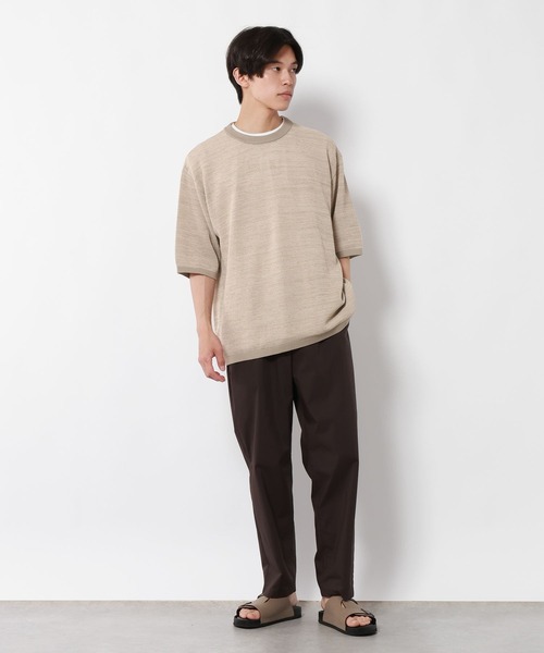 GLOBAL WORK（グローバルワーク）の「トクトク2SETメッシュニット×フレンチスリーブ/1023229（ニット/セーター・メンズ・ライトブルー/ダークブルー/ベージュ/ライトグリーン・LARGE/SMALL/MEDIUM/X-LARGE）」の7枚目の写真