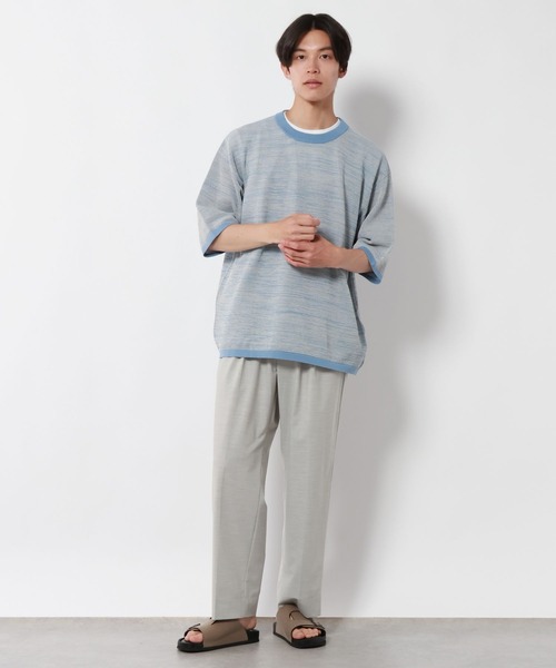GLOBAL WORK（グローバルワーク）の「トクトク2SETメッシュニット×フレンチスリーブ/1023229（ニット/セーター・メンズ・ライトブルー/ダークブルー/ベージュ/ライトグリーン・LARGE/SMALL/MEDIUM/X-LARGE）」の21枚目の写真