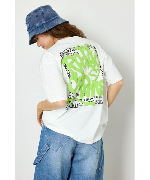RODEO CROWNS WIDE BOWL(ロデオクラウンズワイドボウル)の「Cool Graffiti Logo Tシャツ(Tシャツ/カットソー・レディース・オフホワイト/ライム/ライトピンク/ブラック・FREE)」の2枚目の写真