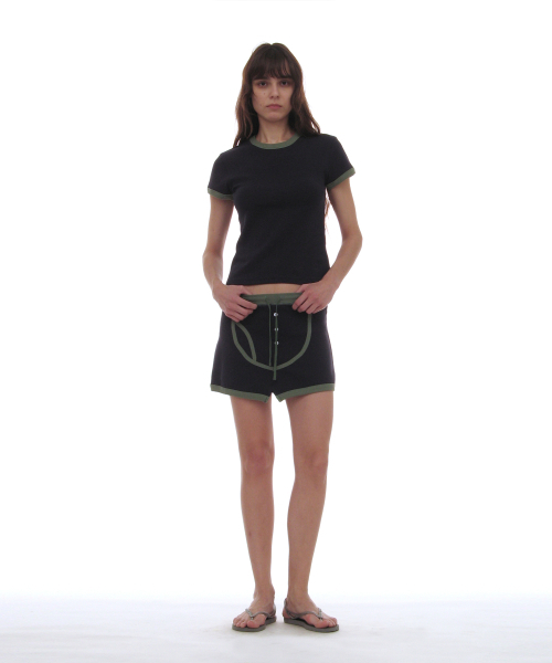 PARTIMENTO WOMEN（パルティメントウィメン）の「PWC リンガーショートスリーブTシャツ_ネイビー（Tシャツ/カットソー・レディース・その他・SMALL/MEDIUM/LARGE）」の6枚目の写真