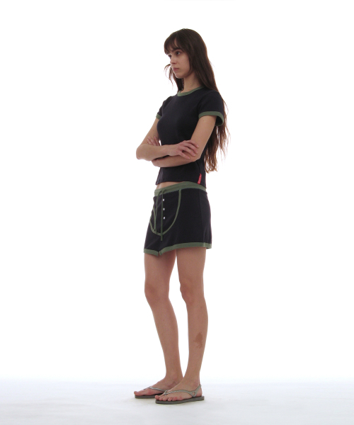 PARTIMENTO WOMEN（パルティメントウィメン）の「PWC リンガーショートスリーブTシャツ_ネイビー（Tシャツ/カットソー・レディース・その他・SMALL/MEDIUM/LARGE）」の7枚目の写真