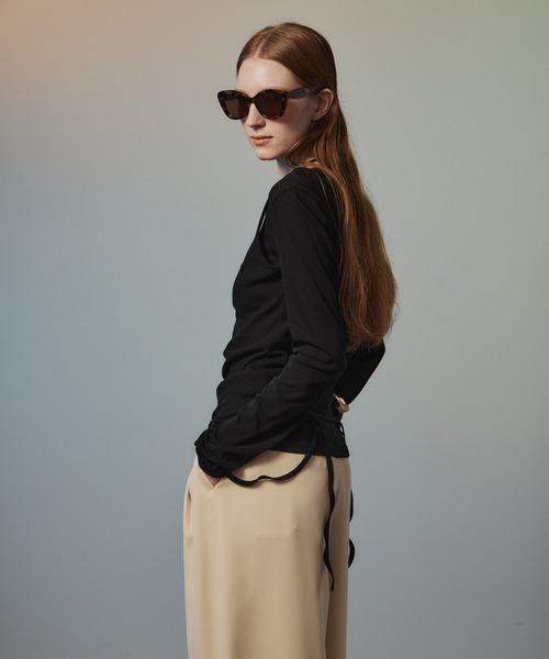 MAISON SPECIAL(メゾンスペシャル)の「Layered Sheer Top/レイヤードシアーTOP(Tシャツ/カットソー・レディース・ブラウン/ホワイト/ブラック/ライム・FREE)」の14枚目の写真