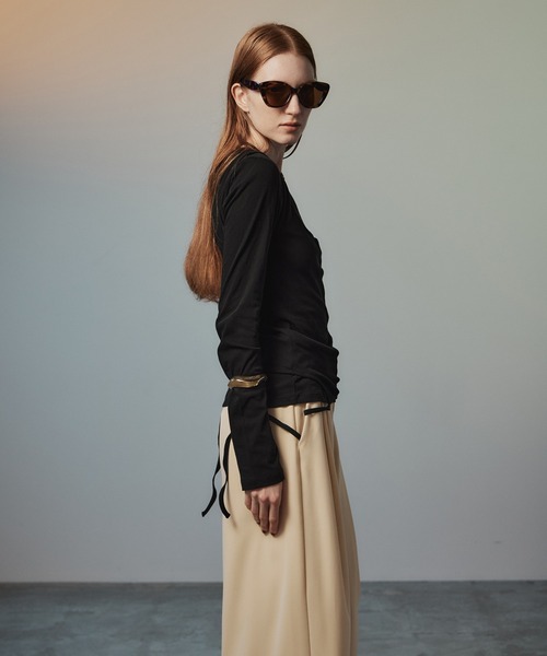 MAISON SPECIAL(メゾンスペシャル)の「Layered Sheer Top/レイヤードシアーTOP(Tシャツ/カットソー・レディース・ブラウン/ホワイト/ブラック/ライム・FREE)」の15枚目の写真