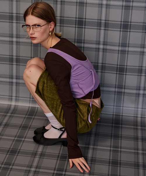 MAISON SPECIAL(メゾンスペシャル)の「Layered Sheer Top/レイヤードシアーTOP(Tシャツ/カットソー・レディース・ブラウン/ホワイト/ブラック/ライム・FREE)」の11枚目の写真